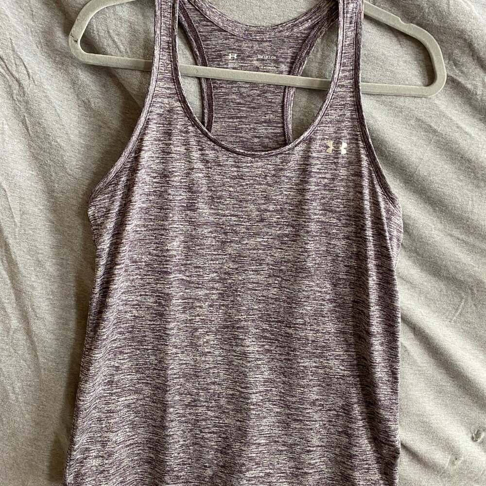 UNDER ARMOUR Women HeatGear dri Fit Sleeveless T Sh & Muscle Top V Neck SM both - Picture 7 of 11